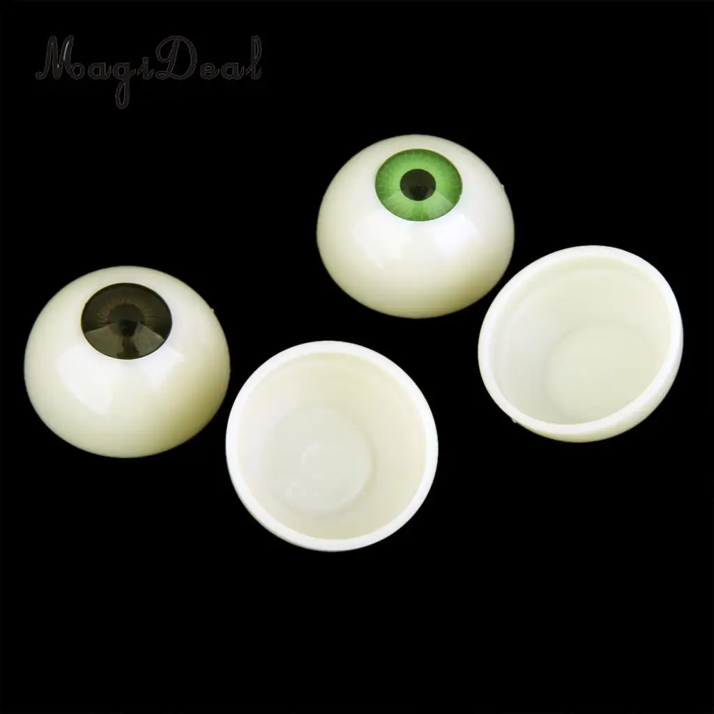 MagiDeal 2 Pairs Plastic Half Round Hollow Eyeballs 30mm for Doll Animal Mask Skull Halloween Prop DIY Craft Toys