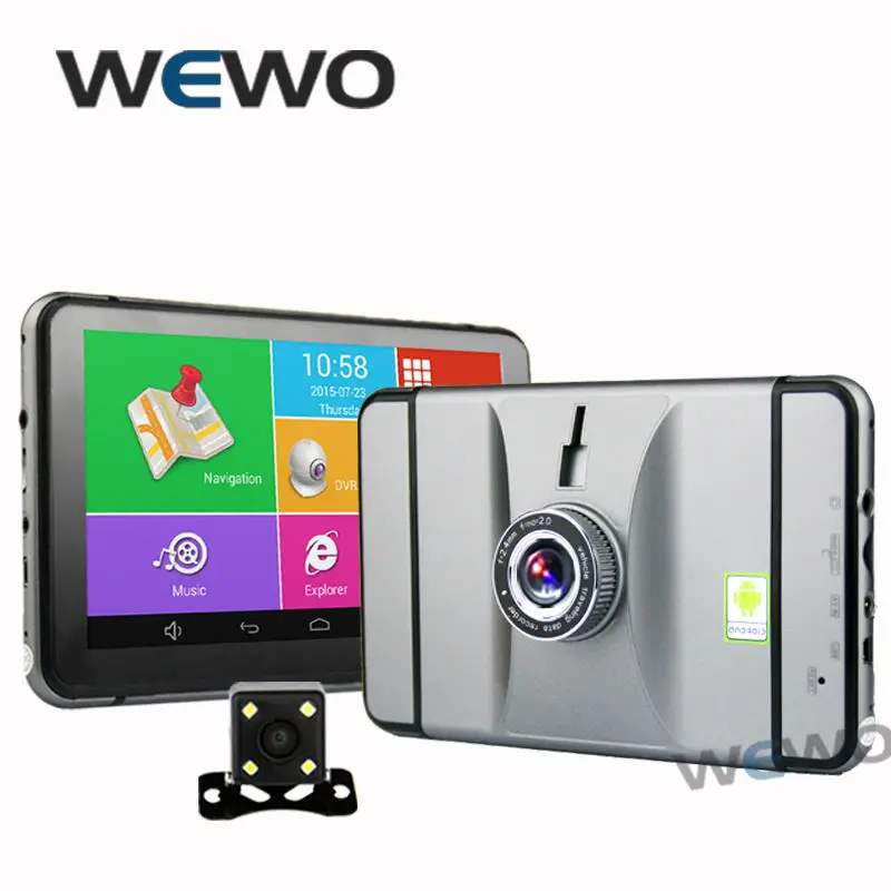 7 inch Car DVR GPS Navigation Android 1080P DVR Recorder 512Mb 8Gb Truck Vehicle Gps Navigator With Rear View Camera Free Maps