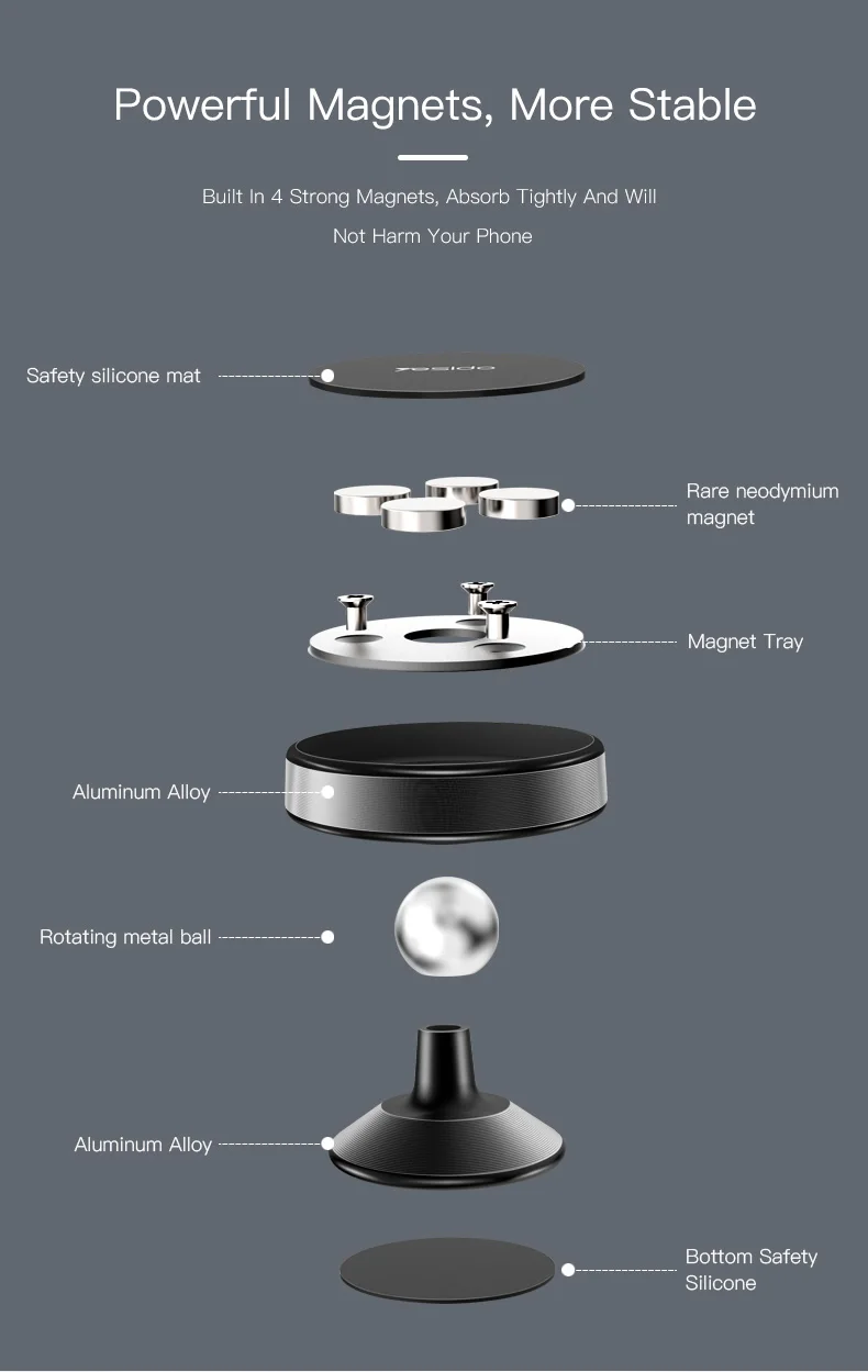 Yesido магнитный автомобильный держатель для телефона держатель на вентиляционное отверстие автомобиля gps сильный магнит металлический Автомобильный держатель Подставка для iPhone samsung Xiaomi