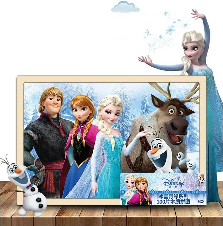 Disney замороженные Микки и Минни Маус София головоломки 100 шт. обучения Развивающие