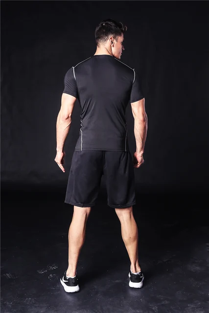 Conjunto de calça e blusa masculina, roupas esportivas de compressão para  homens, camisa de treino de corrida, conjunto de roupa esportiva para  treino - AliExpress