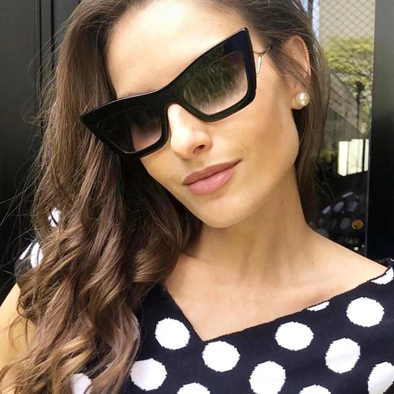 

2019 Dpz Fashion Gradient Women Vintage Cat Eye Style Sunglasses Brand Design Sun Glasses Oculos De Sol original package