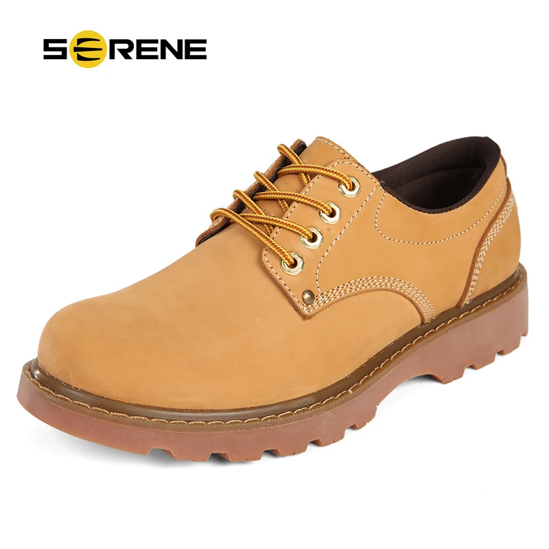 

SERENE Brand Mens Shoes Autumn Tooling Shoes Leather Casual Creepers Ankle Yellow British Style Working Footwear