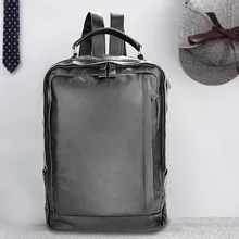 Мужской рюкзак, бизнес, для путешествий, водонепроницаемый кошелек, настоящая воловья кожа, сумка для компьютера, для работы, колледжа, школы, для ноутбука, черный