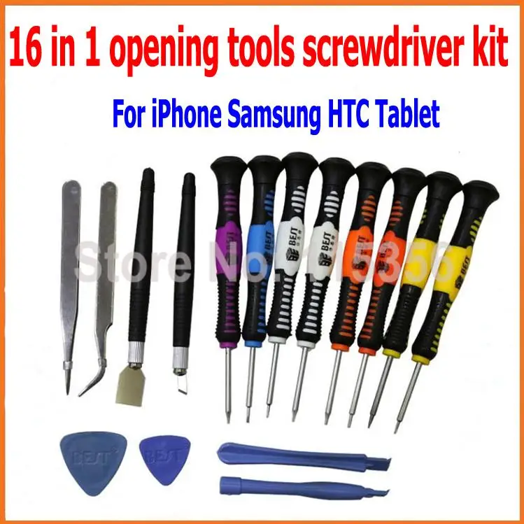 16 in 1 Mobile Phone Cellphone Opening Repair Tools Screwdrivers Set