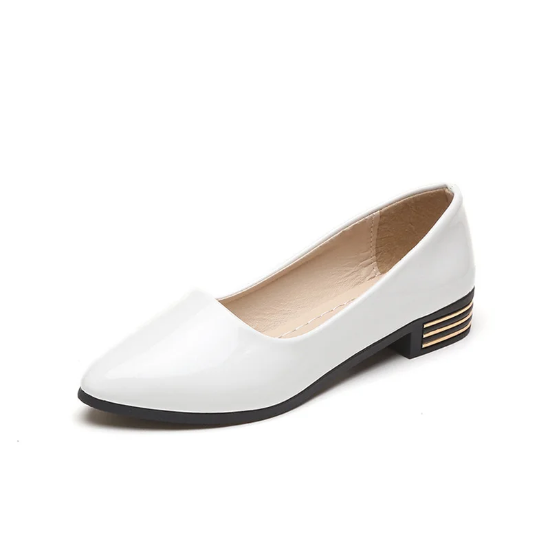 

2019 new small leather shoes square root thick bottom shallow mouth non-slip shoes casual shoes women
