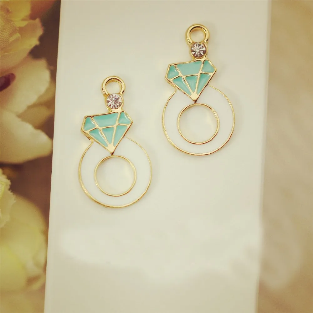 Buy 10pcs ring floating Enamel Charms Alloy Pendant fit for pendants charm DIY