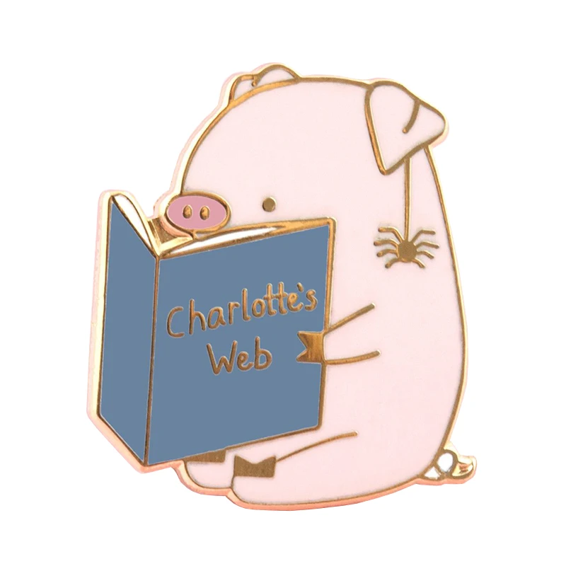 

pig read book pin