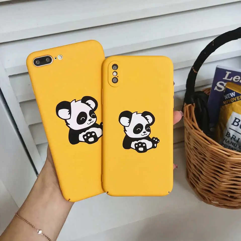 ПК телефон чехол для iPhone 6 S 7 8 X животное узорное Plus панда Корпус coque |