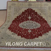 Yilong 9'x12' ручные шерстяные шелковые ковры изысканные персидские шерстяные ковры ручной работы(1385