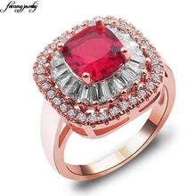 New Female luxury Silver Color Big Square Rings with Clear CZ Zircon for Women Wedding Engagement Party Fashion Jewelry Gifts