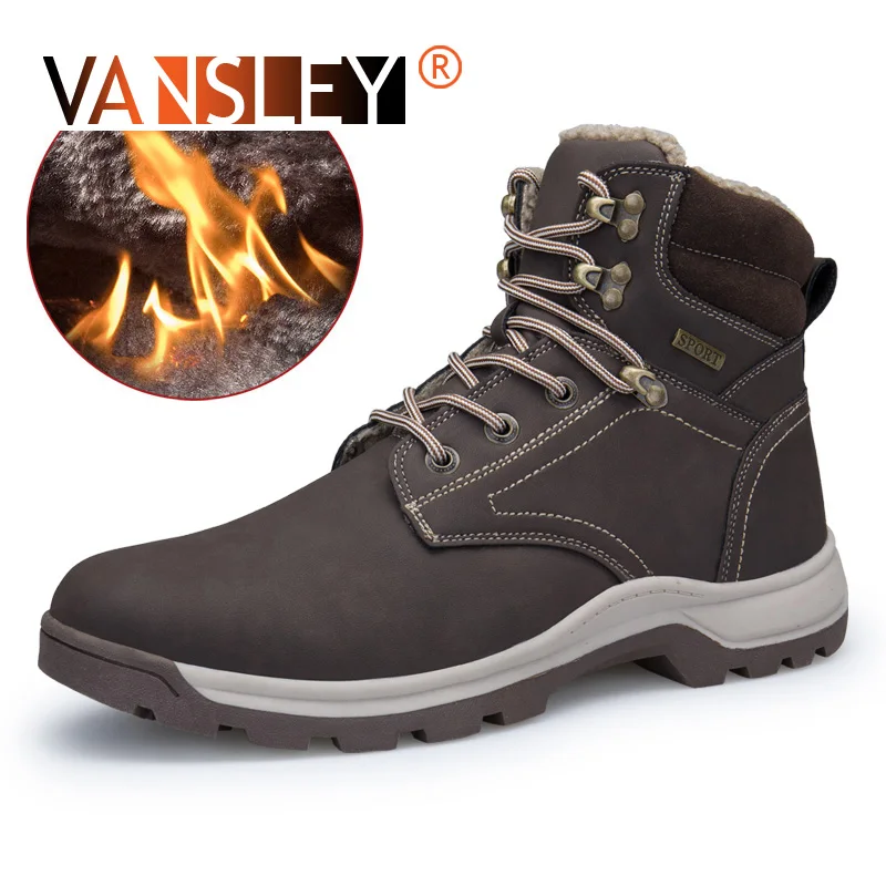 

Autumn Winter Boots Men Suede Leather Fashion Snow boots Male Work Shoes Casual Super Warm Martin boots winter Shoes Size 46