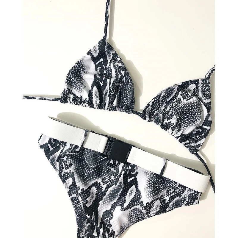 snakeskin print bikini