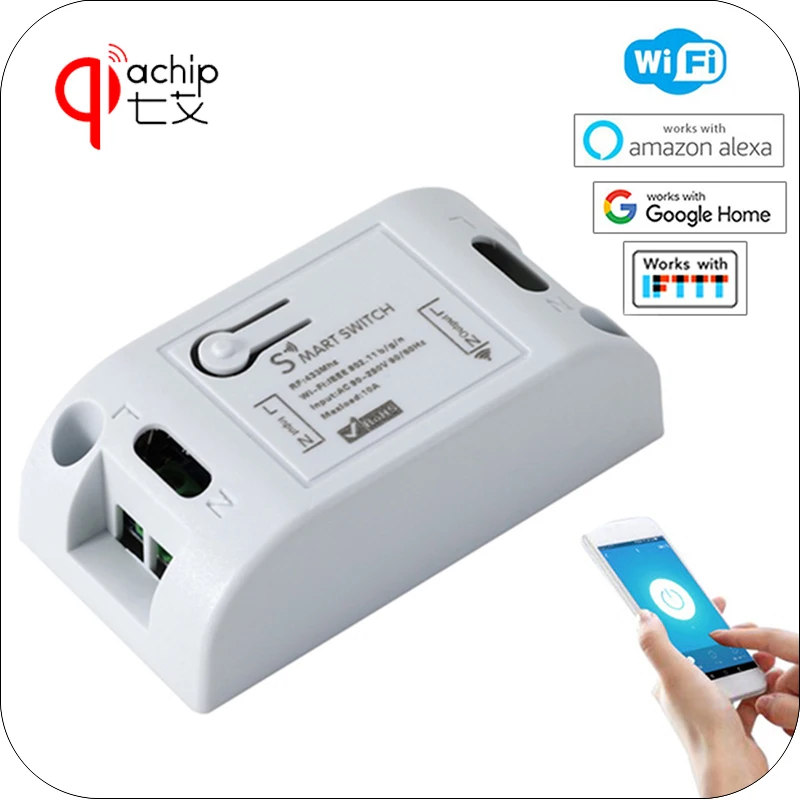 

WiFi Smart Switch Smart Home 433Mhz Wireless Remote Control Light Timer Relay Switches Works with Google Home
