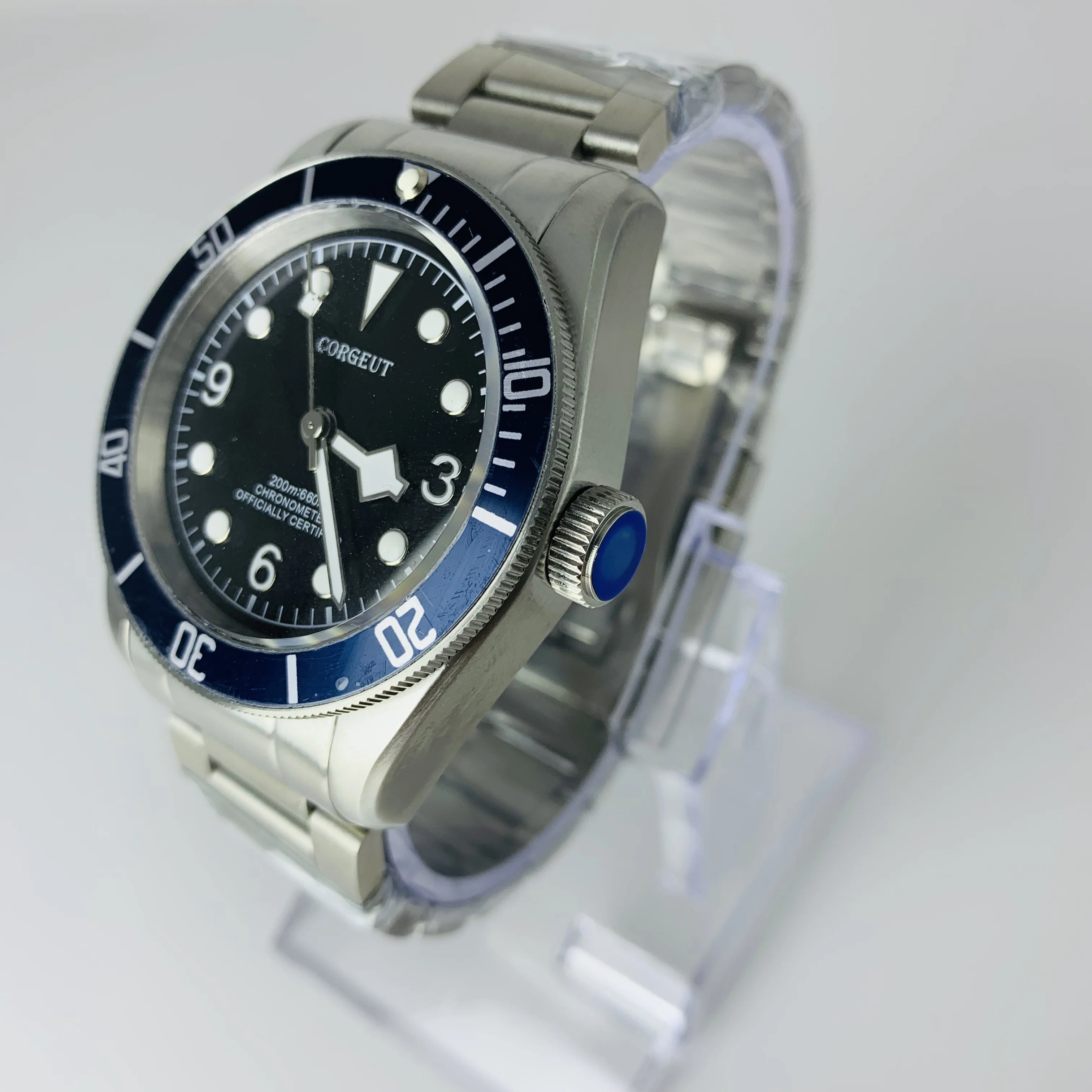 

Men Watches Luxury Brand Mechanical Watch Schwarz Bay Automatic Military Sport Swim Clock Leather Mechanical