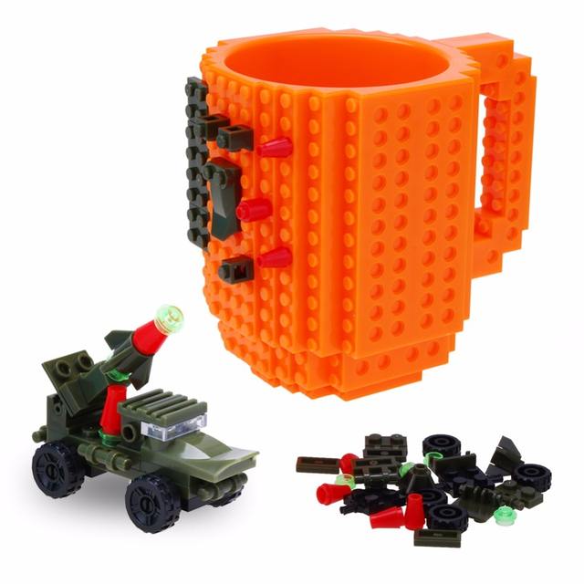 350ml Build-On Brick Lego Mug Building Blocks Coffee tea Cup DIY Block Puzzle Mug Creative personality Milk coffee Cups Gifts