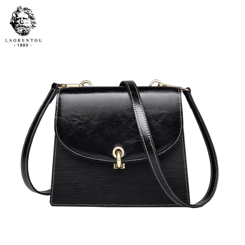 

LAORENTOU 2019 New women leather bags High quality Cowhide Fashion Leisure capacity women leather shoulder Crossbody bag