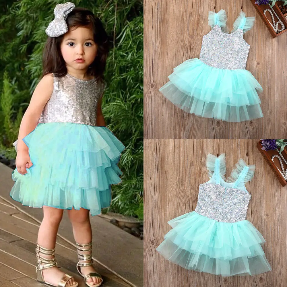 Fashion Hot cute Toddler Newborn Baby Kids Girls Wedding Party Gown Pageant Tutu Princess
