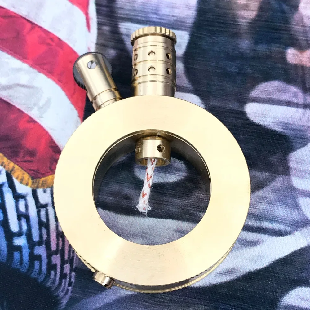 DIY handmade Retro brass kerosene lighter Round portable personality