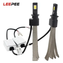 LEEPEE 2 шт. H3 светодиодный фар головного света комплект для переоборудования лампы стайлинга автомобилей 3200LM 6000 K Алюминий на металлическом ремешке для рассеивания тепла