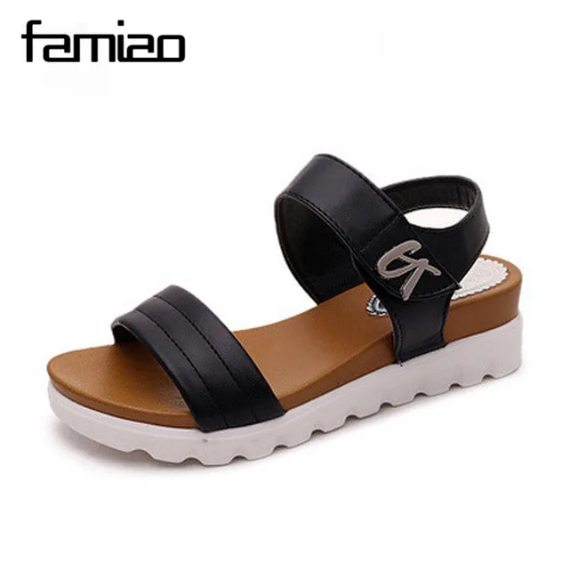 

Thick Soled Sandals Female Summer 2017 New Students A Slip With Flat Sandals All-Match Muffin Leisure Korean Tide Women Sandals
