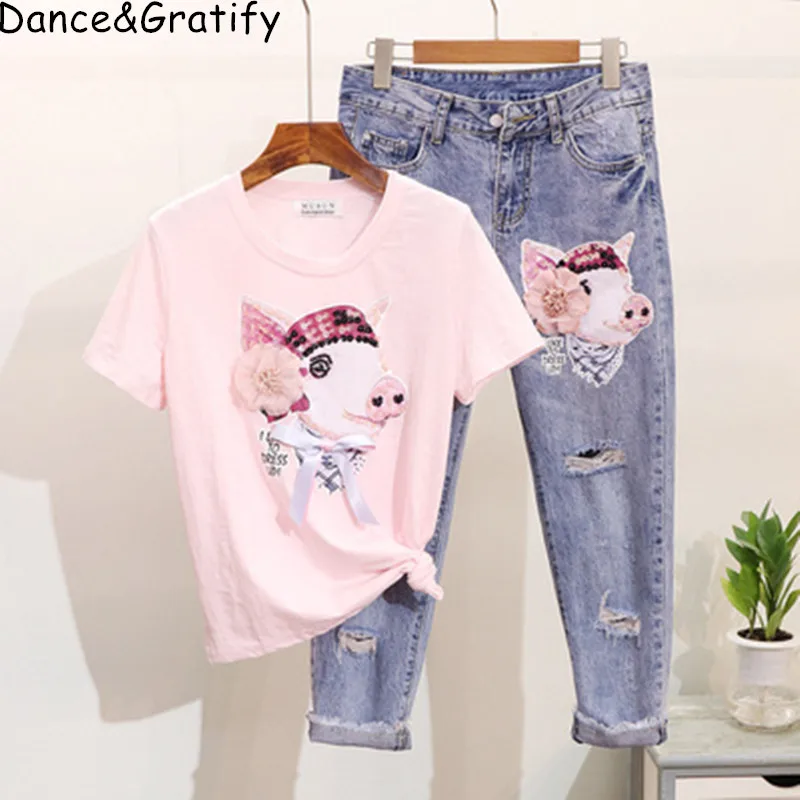 girls jeans suit