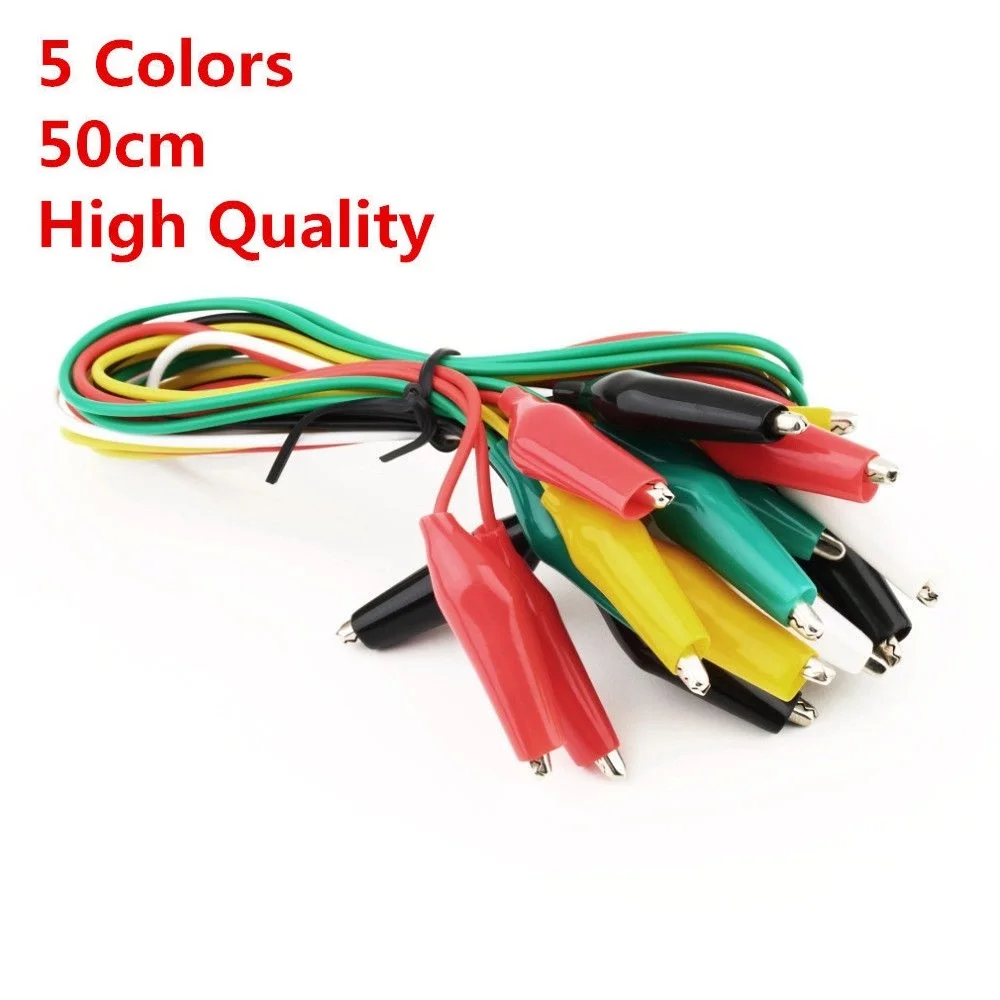 

New 10pcs Alligator Clips Electrical DIY Test Leads Alligator Double-ended Crocodile Clips Roach Clip Test Jumper Wire