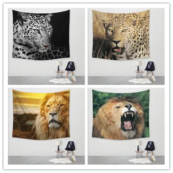 

New Wild life Lion Printing Beach Towel Yoga Mat Wall Hanging Artistic Decoration Tapestry For Home Decoration