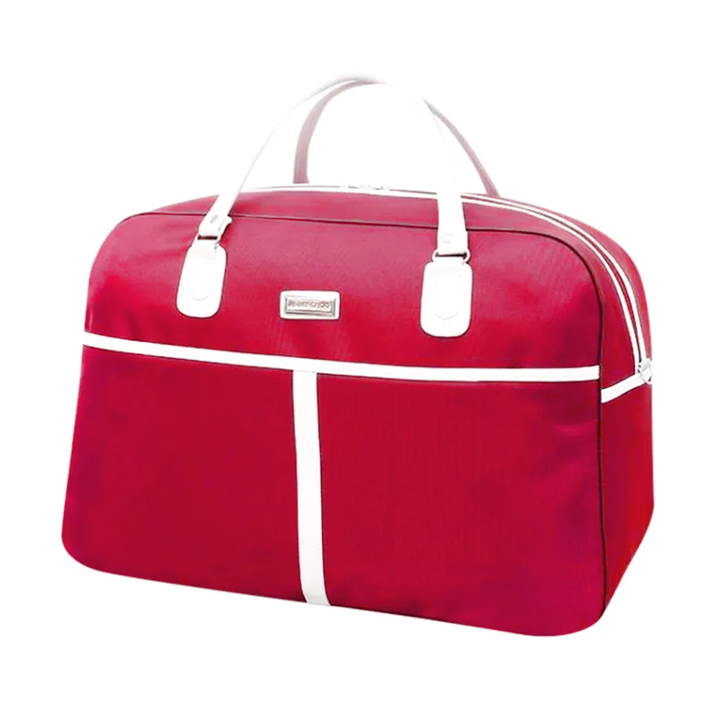 MAIOUMY сумка Мужская Женская Большая вместительная модная дорожная сумка чистый цвет дорожная сумка для переноски багажа Оксфорд - Цвет: Hot Pink