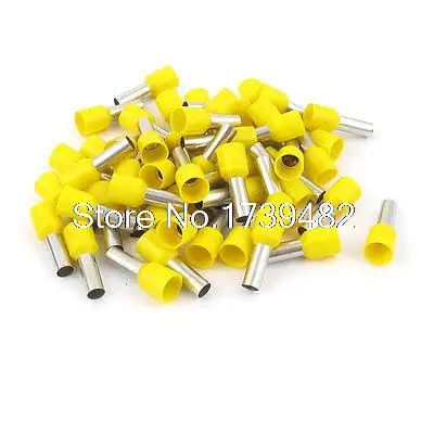 

50 Pcs Insulated Ferrule Wire Cord End Crimp Terminal Yellow E10-12 8AWG 10mm2