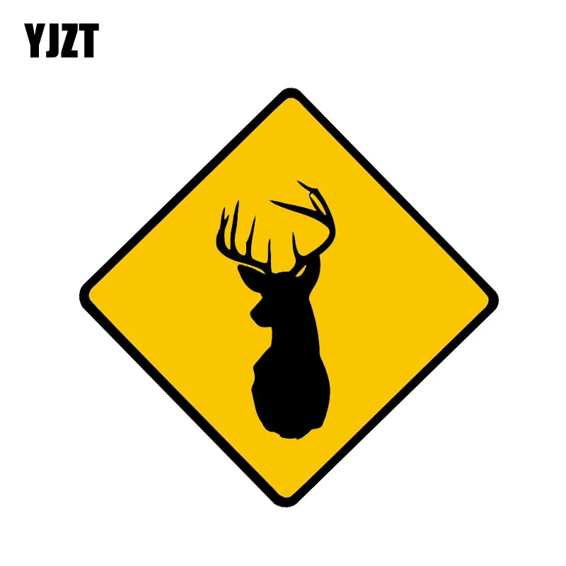 

YJZT 14.5CM*14.5CM Funny Deer Animal Warning Car Sticker PVC Reflective Decal 12-1285