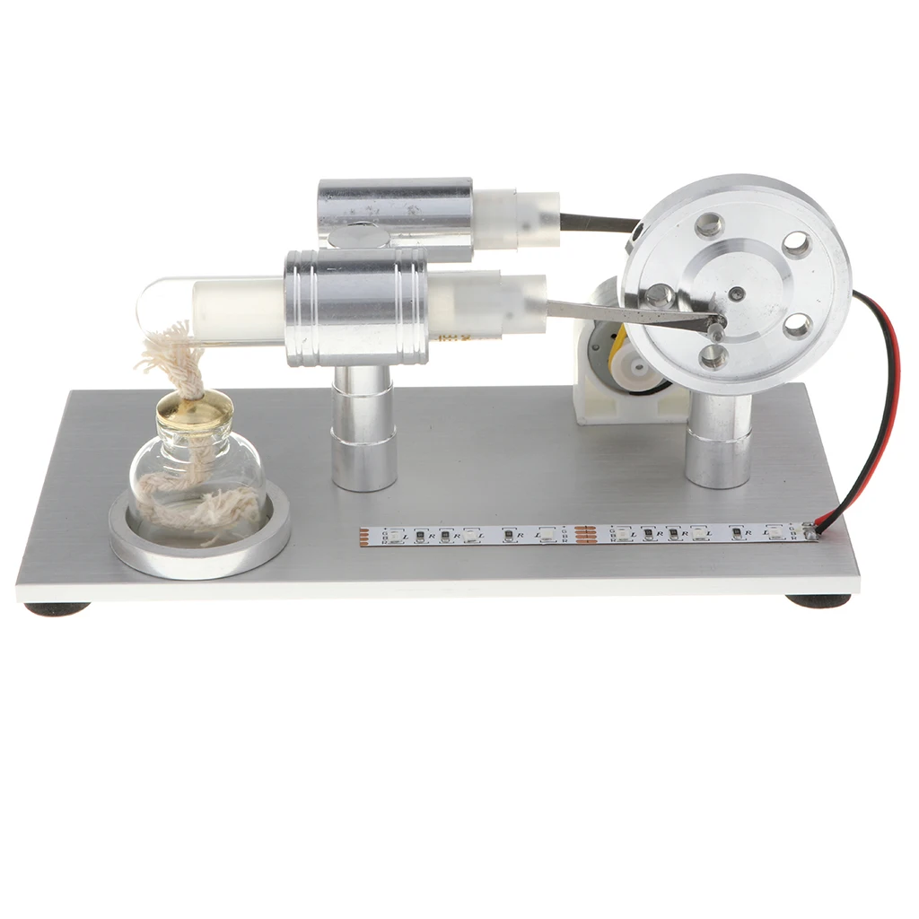 Stirling Engine Model M15A (With Colorful LED Lights) - Conversion of Heat Energy to Electrical Energy