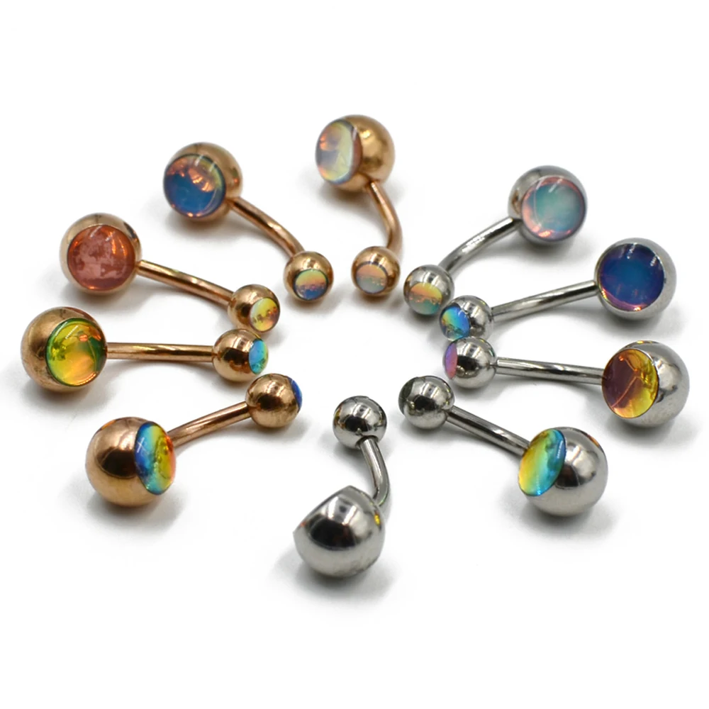 

1PC Surgical Steel Fake Opal Belly Piercings Navel Piercing Ombligo Ear Piercings Navel Earring Gold Body Jewelry Pircings