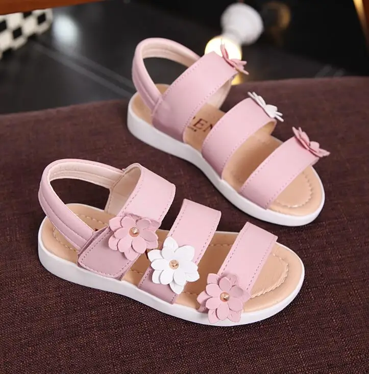 

Children's Sandals 2019 Summer New Kids Shoes Lovely Flower Shoes Fashion Girl Sandals Magic Baby Sandals for Kids 21-36