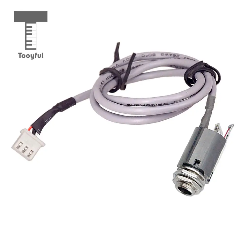 Tooyful Acoustic Guitar Pickup EQ Preamp Cable with 6.35mm Endpin Output Jack 3 Pin Plug