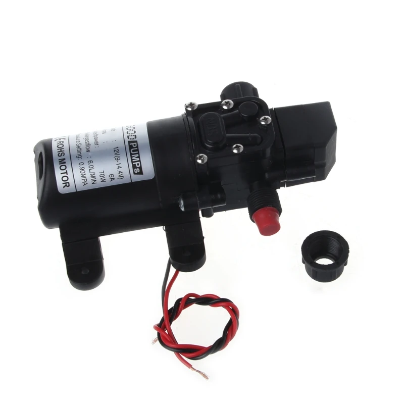 

DC 12V 130PSI 6L/Min Water High Pressure Diaphragm Self Priming Pump 70W