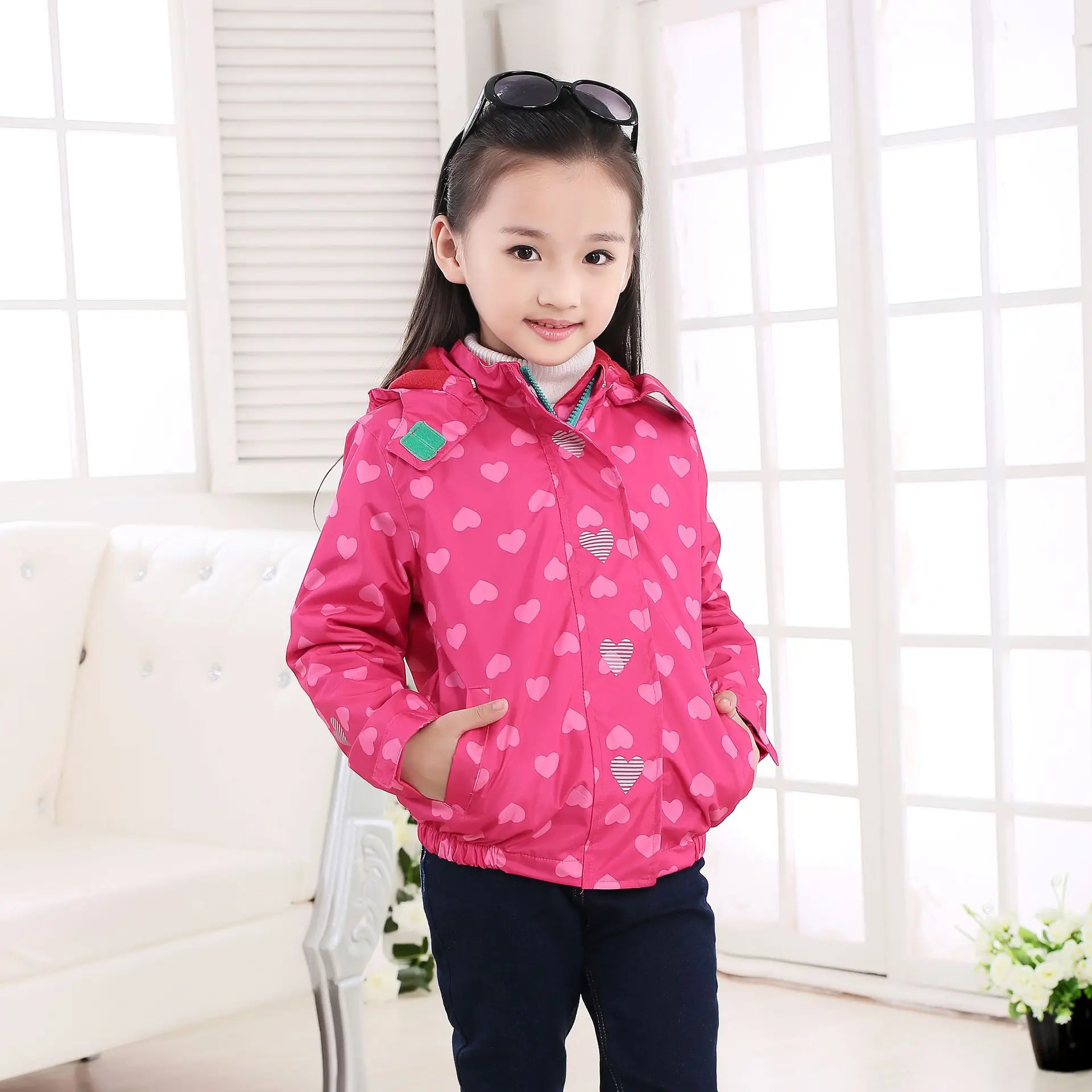 New 2017 spring autumn kids baby girls floral jackets coats big girls