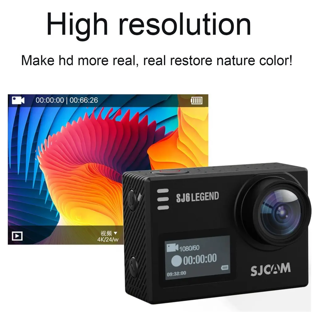 

SJCAM SJ6 LEGEND Motion 4K Camera Waterproof DV Sports Camera 4K HD Camera Panoramic Motion Camera 2.0" Touch Screen LCD