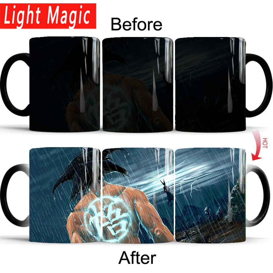 

dragon ball Z goku vs Birusu magic mug Heat Reveal Mug Color Change Coffee Cup Sensitive Morphing Mugs Magic Mug Milk Tea Cups