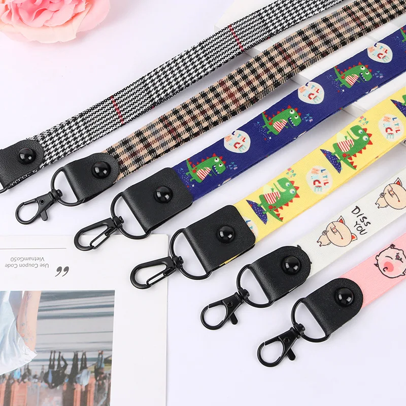 

2Pcs/set Cute Cartoon Mobile Phone Strap Hang Rope For Women Keys ID Card Gym USB Badge Holder Lanyard Keychain