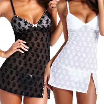 

Sexy Backless Lingerie Fashion Women Lace Lingerie Dress New Nightwear Underwear Babydoll Sleepwear G-string Mini Dress