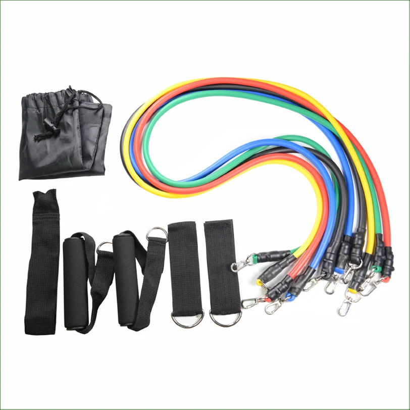 BBR04 11Pcs/set Resistance Bands Yoga Pilates Crossfit Fitness Equipment Elastic Pull Rope