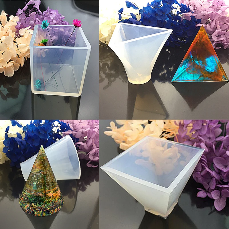 

Geometric Jewelry Pendant Pyramid Square Making Tools Mold Silicone Resin Craft