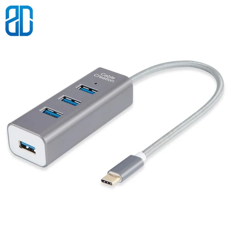 

Type C Hub, 4 Port USB C Hub Adapter Compatible MacBook Pro 2017, 2018, MacBook Air, iPad Pro, Flash Drive,
