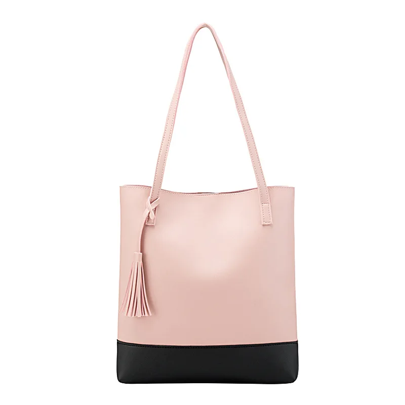 

Women's Casual Tote Bag Splicing Color Collision Shoulder Bags Fashion Bucket Female Shopping Shoulder Bucket Bags Ultra-large