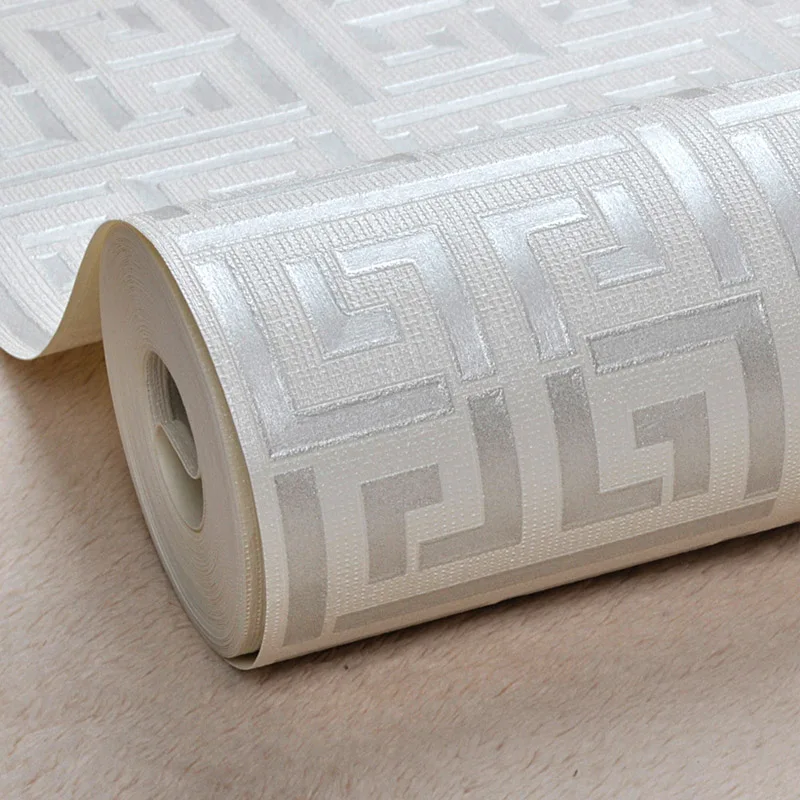 Greek Key Lattice Modern Geometric Wallpaper Hotel Study Background Wall PVC Bathroom Waterproof Wallpaper