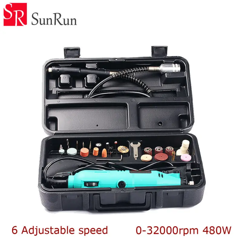 

220V 140W Electric Dremel Rotary Tool 6 Speed Mini Drill with Flexible Shaft and 36pcs Accessories Power Tools EU US plug