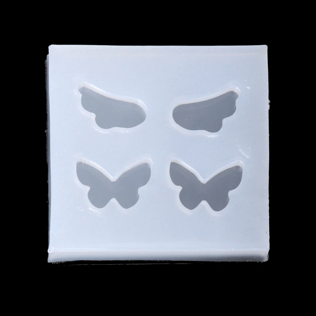 Ювелирная форма силиконовая круглая овальная квадратная форма DIY серьги-гвоздики эпоксидная смола, форма - Цвет: Wing and Butterfly