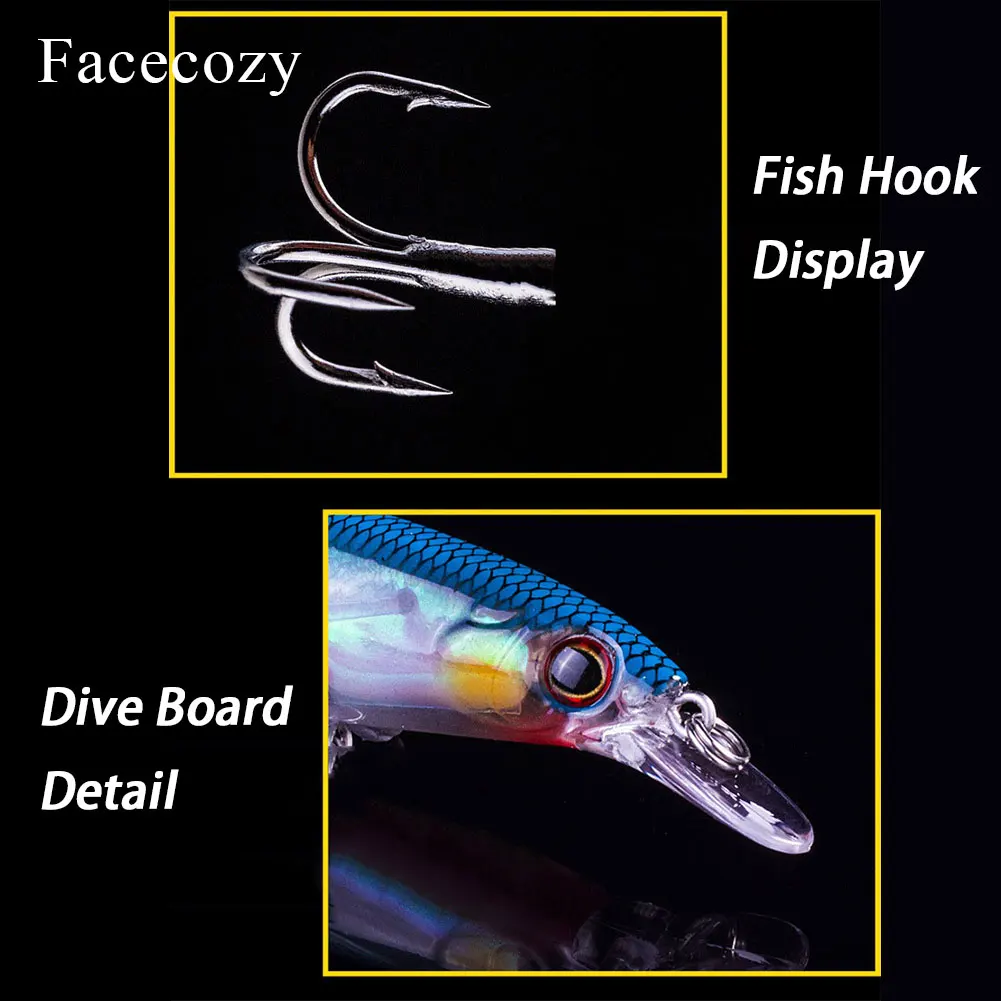 Facecozy 1 шт. светящаяся бионическая приманка рыболовные приманки с двумя крючками в