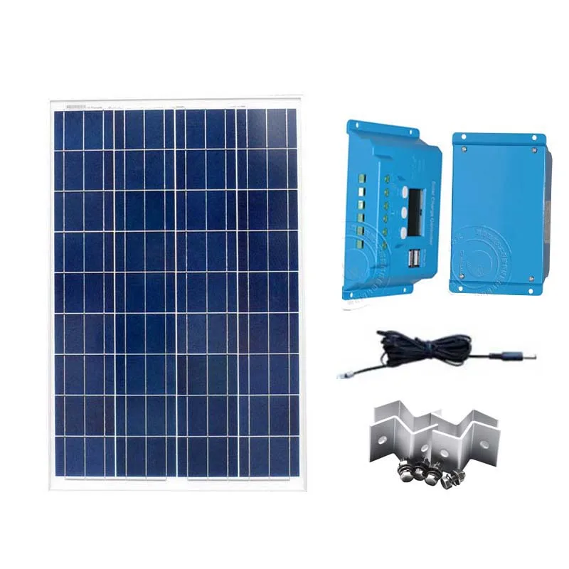 Комплект Zonnepaneel Solar 12 В 100 Вт регулятор заряда солнечной батареи 12/24 в 10 А солнечная